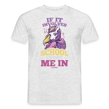 Unicorn girl loves school Enrollment - Men's T-Shirt - heather grey - Front - AI Model Male 178 dark (178cm)