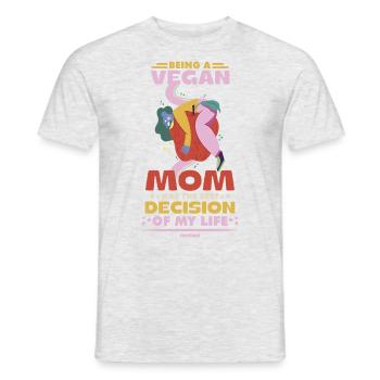 mère végétalienne meilleure décision de la vie - T-shirt homme - gris chiné - Devant - AI Model Male 178 dark (178cm)