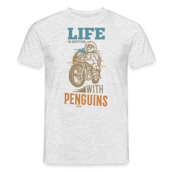Life Is Better With Penguins - Men's T-Shirt - heather grey - Front - AI Model Male 178 dark (178cm)