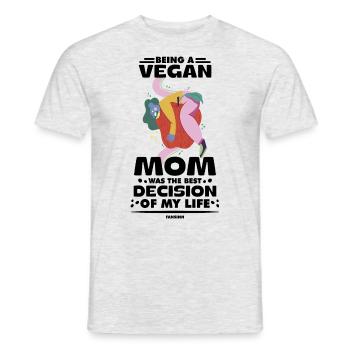 vegan mother loves fruits and vegetables - Men's T-Shirt - heather grey - Front - AI Model Male 178 dark (178cm)