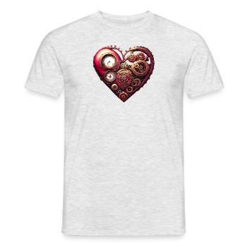 Herz Zahnräder Steampunk - Männer T-Shirt - Grau meliert - Vorne - AI Model Male 178 dark (178cm)