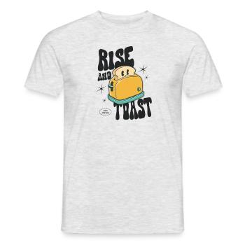 Rise and Toast - Männer T-Shirt - Grau meliert - Vorne - AI Model Male 178 dark (178cm)