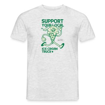 Support your Local Icecream Truck - Männer T-Shirt - Grau meliert - Vorne - AI Model Male 178 dark (178cm)