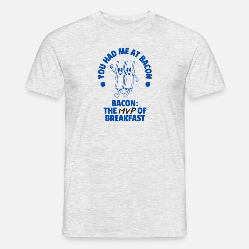Bacon for Breakfast - Männer T-Shirt - Grau meliert