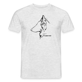TERVUEREN Profil Hunde Hund Wilsigns - Männer T-Shirt - Grau meliert - Vorne - AI Model Male 178 dark (178cm)