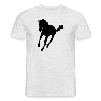 horse - Men's T-Shirt - heather grey - Front - AI Model Male 178 dark (178cm)