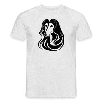 Afghan Hound Dog - Men's T-Shirt - heather grey - Front - AI Model Male 178 dark (178cm)