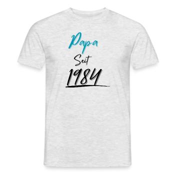 Papa seit 1984 - Männer T-Shirt - Grau meliert - Vorne - AI Model Male 178 dark (178cm)