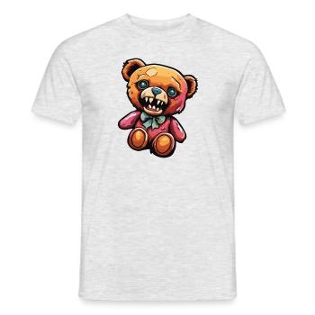 Ours en peluche / Peluche / Animal en peluche / Idée cadeau - T-shirt homme - gris chiné - Devant - AI Model Male 178 dark (178cm)