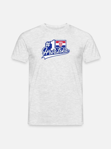 N° 1 Hrvatska (lettrage) - T-shirt homme - gris chiné
