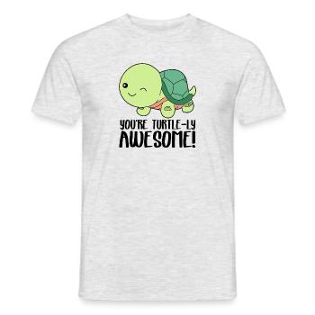 Winkende süße Schildkröte - Du bist großartig in der Schildkröte - Männer T-Shirt - Grau meliert - Vorne - AI Model Male 178 dark (178cm)