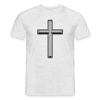 Kreuz des Glaubens - Männer T-Shirt - Grau meliert - Vorne - AI Model Male 178 dark (178cm)