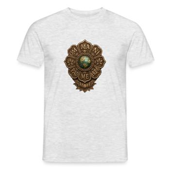 Sacred Lotus Earth Mandala Om Mani Padme Hum Chemise - T-shirt homme - gris chiné - Devant - AI Model Male 178 dark (178cm)