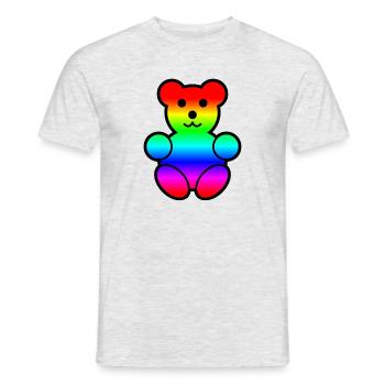 Teddybär regenbogenfarben - Männer T-Shirt - Grau meliert - Vorne - AI Model Male 178 dark (178cm)