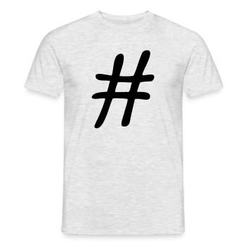 Conception de symbole Hashtag - T-shirt homme - gris chiné - Devant - AI Model Male 178 dark (178cm)
