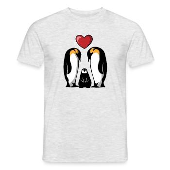 Famille de pingouins Penguin family - T-shirt homme - gris chiné - Devant - AI Model Male 178 dark (178cm)