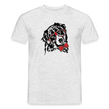 AUSTRALIAN SHEPHERD Brille Hunde Hund Aussie - Männer T-Shirt - Grau meliert - Vorne - AI Model Male 178 dark (178cm)
