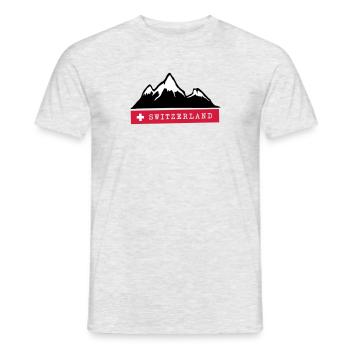 Schweiz Berge - Schweizer Alpen - Männer T-Shirt - Grau meliert - Vorne - AI Model Male 178 dark (178cm)