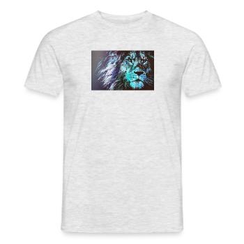 Lion bleu - T-shirt homme - gris chiné - Devant - AI Model Male 178 dark (178cm)
