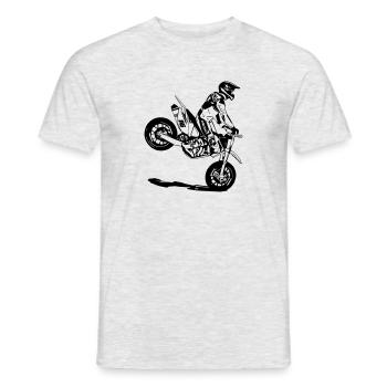 Supermoto - Männer T-Shirt - Grau meliert - Vorne - AI Model Male 178 dark (178cm)