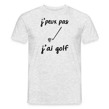 jpeux pas jai golf - T-shirt homme - gris chiné - Devant - AI Model Male 178 dark (178cm)