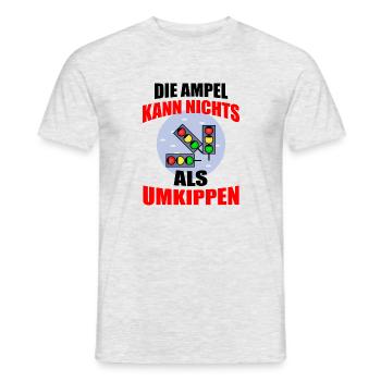 Ampel Regierung Scholz Baerbock Habeck Grüne SPD - Männer T-Shirt - Grau meliert - Vorne - AI Model Male 178 dark (178cm)