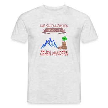Natur Wandern Berge Gesundheit Glück Stiefel - Männer T-Shirt - Grau meliert - Vorne - AI Model Male 178 dark (178cm)