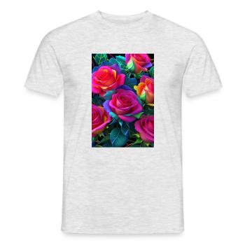 Floral 145 - Men's T-Shirt - heather grey - Front - AI Model Male 178 dark (178cm)