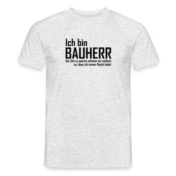 ich bin bauherr - Männer T-Shirt - Grau meliert - Vorne - AI Model Male 178 dark (178cm)