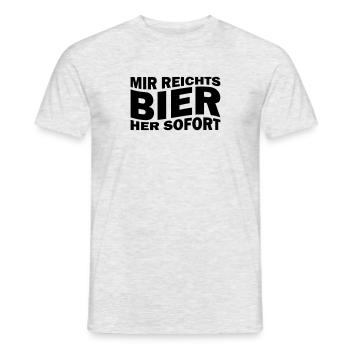 Mir reichts BIER her sofort - Männer T-Shirt - Grau meliert - Vorne - AI Model Male 178 dark (178cm)