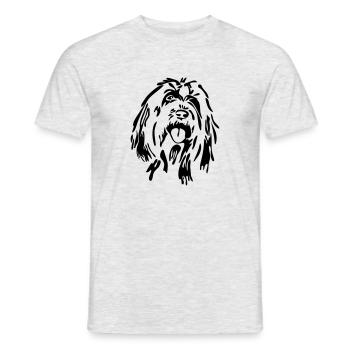 Bearded Collie chien de berger chien Wilsigns - T-shirt homme - gris chiné - Devant - AI Model Male 178 dark (178cm)