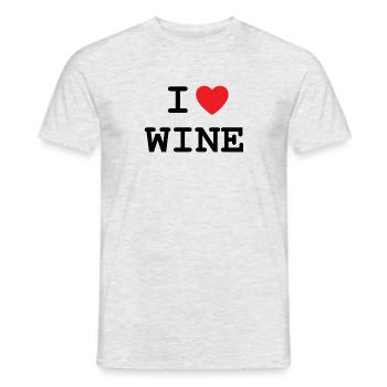 I love wine - T-shirt with heart - Men's T-Shirt - heather grey - Front - AI Model Male 178 dark (178cm)