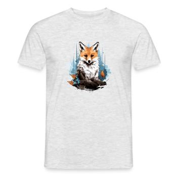 Fuchs - Männer T-Shirt - Grau meliert - Vorne - AI Model Male 178 dark (178cm)