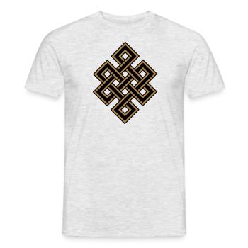 Tibetan endless knot, eternal, celtic, loop, luck - Men's T-Shirt - heather grey - Front - AI Model Male 178 dark (178cm)