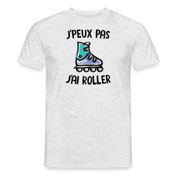 J'peux pas j'ai roller - T-shirt homme - gris chiné - Devant - AI Model Male 178 dark (178cm)