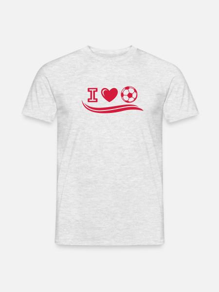 I Love Soccer - Männer T-Shirt - Grau meliert