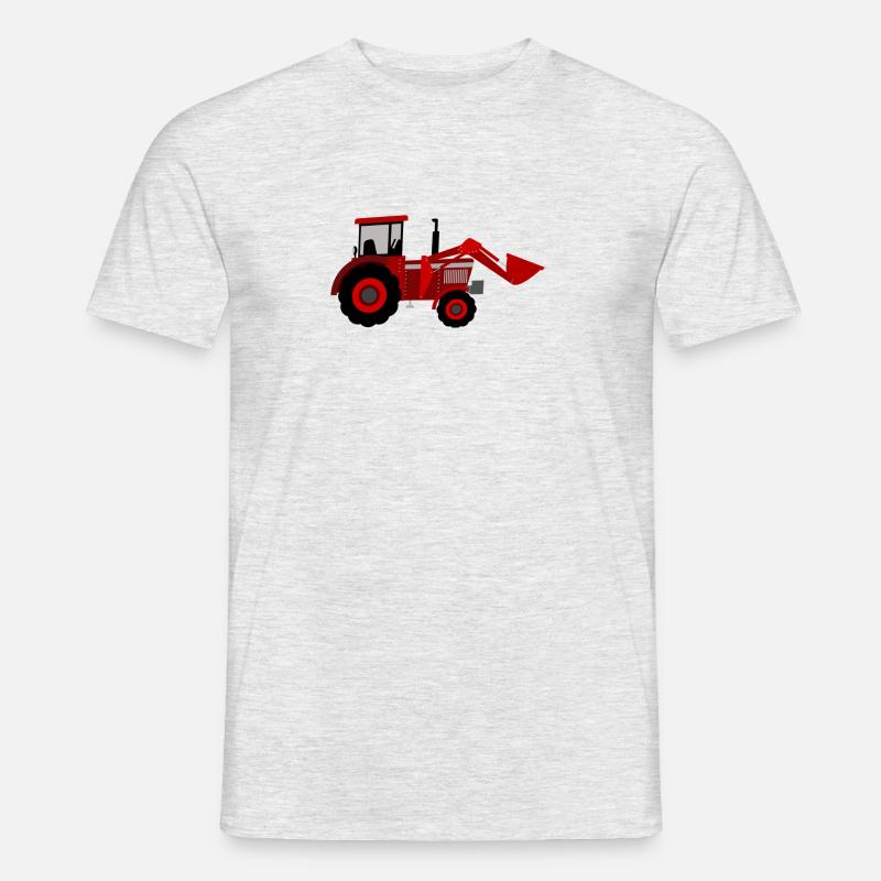 Roter Traktor - Männer T-Shirt - Grau meliert