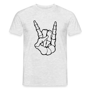 Metalhand / Pommesgabel / Metal - Männer T-Shirt - Grau meliert - Vorne - AI Model Male 178 dark (178cm)