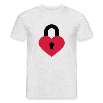 herzschloss_2c - T-shirt homme - gris chiné - Devant - AI Model Male 178 dark (178cm)