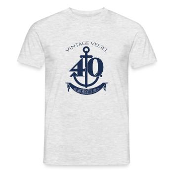 40th Birthday: Vintage Vessel - 40 - The Anchor - Men's T-Shirt - heather grey - Front - AI Model Male 178 dark (178cm)