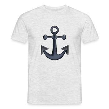 anchor - Men's T-Shirt - heather grey - Front - AI Model Male 178 dark (178cm)