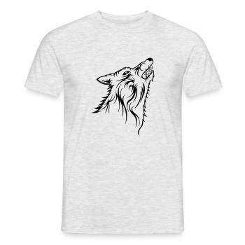 wolf - Men's T-Shirt - heather grey - Front - AI Model Male 178 dark (178cm)