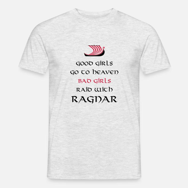 Bad Girls Raid With Ragnar - Männer T-Shirt - Grau meliert