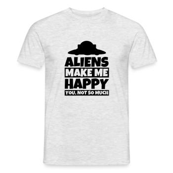 Alien-Liebhaber UFO lustiger Spruch - Männer T-Shirt - Grau meliert - Vorne - AI Model Male 178 dark (178cm)