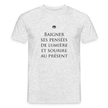 sourire - T-shirt homme - gris chiné - Devant - AI Model Male 178 dark (178cm)