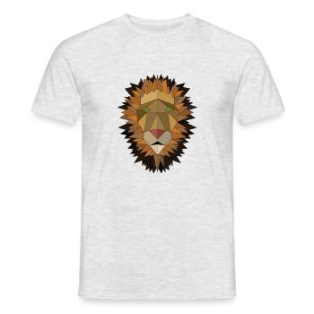 Lion géométrique - T-shirt homme - gris chiné - Devant - AI Model Male 178 dark (178cm)