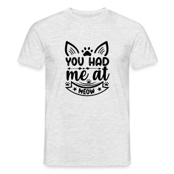 Tu m’as eu à Miaou - T-shirt homme - gris chiné - Devant - AI Model Male 178 dark (178cm)