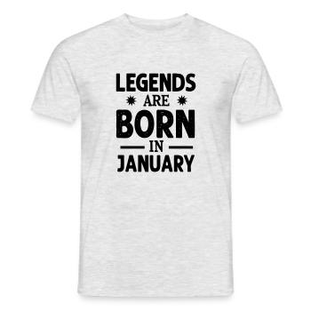 Januar: Geburtstag von Legenden - Männer T-Shirt - Grau meliert - Vorne - AI Model Male 178 dark (178cm)