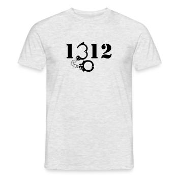 1312 schwarze Handschellen - Männer T-Shirt - Grau meliert - Vorne - AI Model Male 178 dark (178cm)