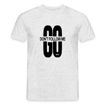 Don't follow me T-Shirt Sweatshirt Slogan - Männer T-Shirt - Grau meliert - Vorne - AI Model Male 178 dark (178cm)
